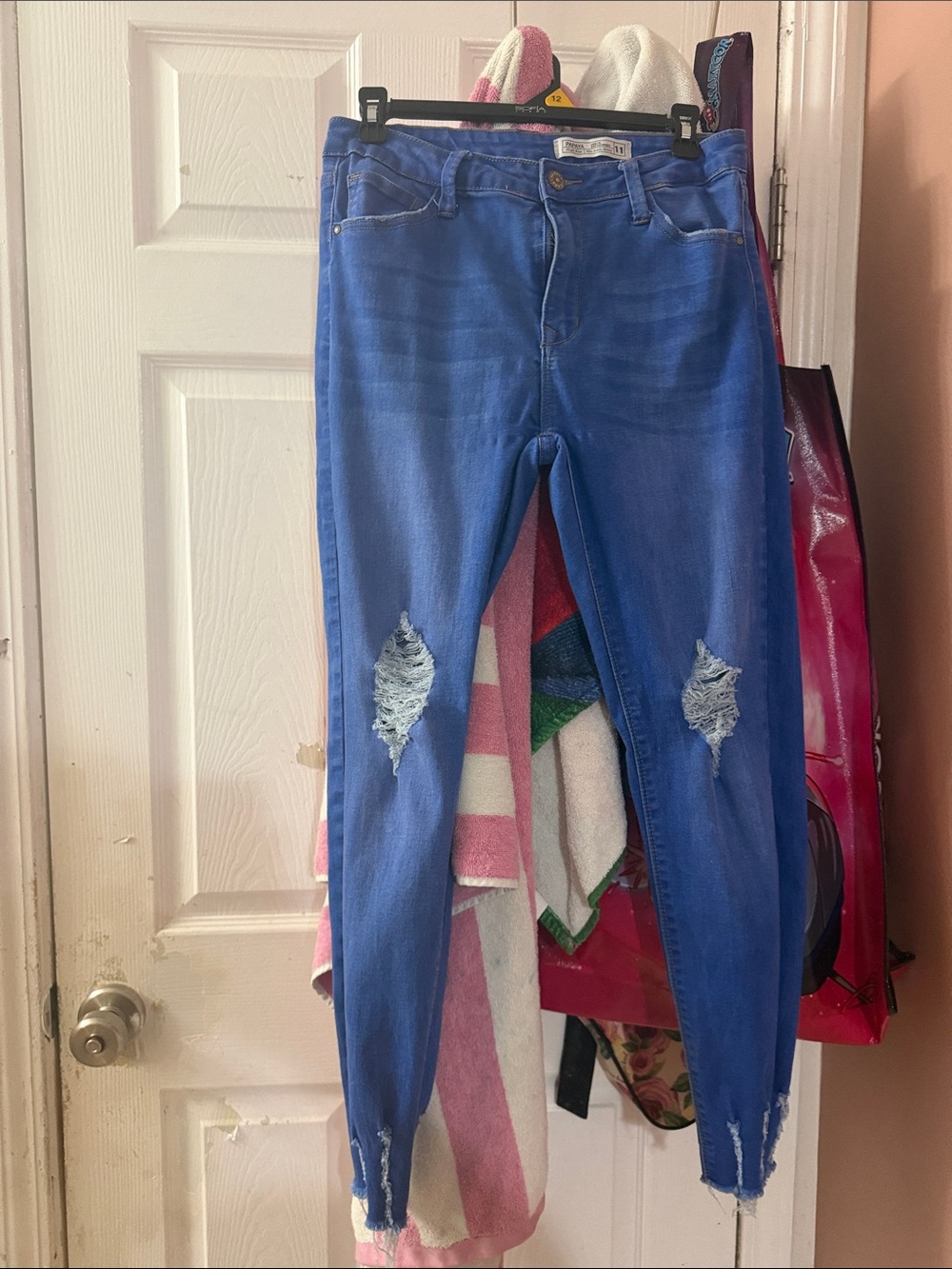 Papaya Blue Distressed Skinny Jeans